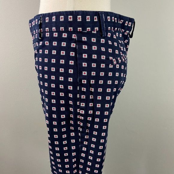 GAP Slim Cropped Blue‎ & Red Patterned Pants - Picture 8 of 11